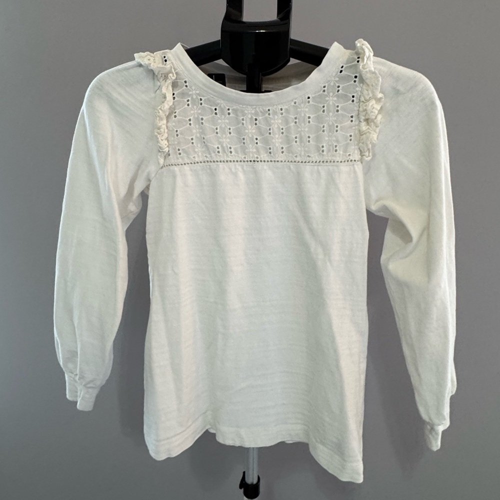 LOFT Cream Long Sleeve Top